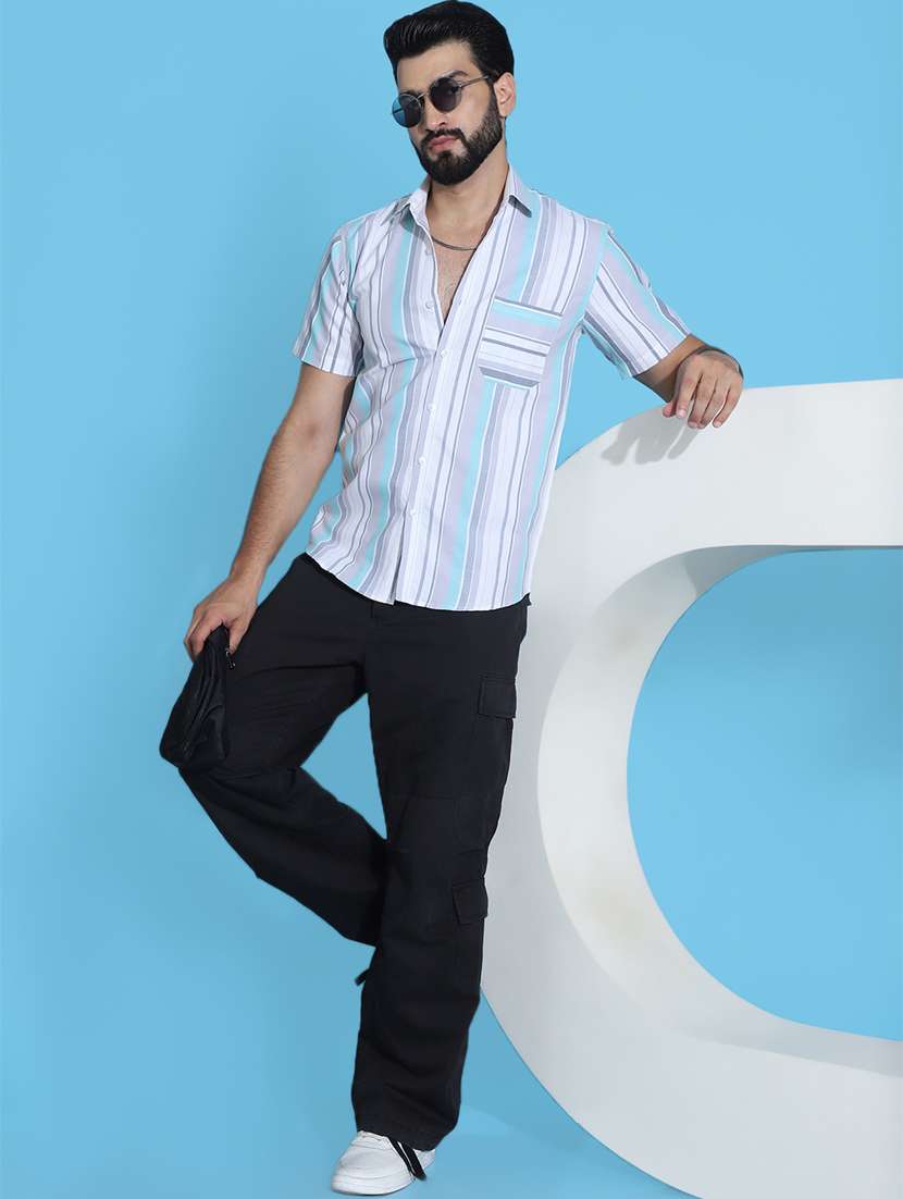 men striped cotton casual shirt - 21345465 -  Standard Image - 3