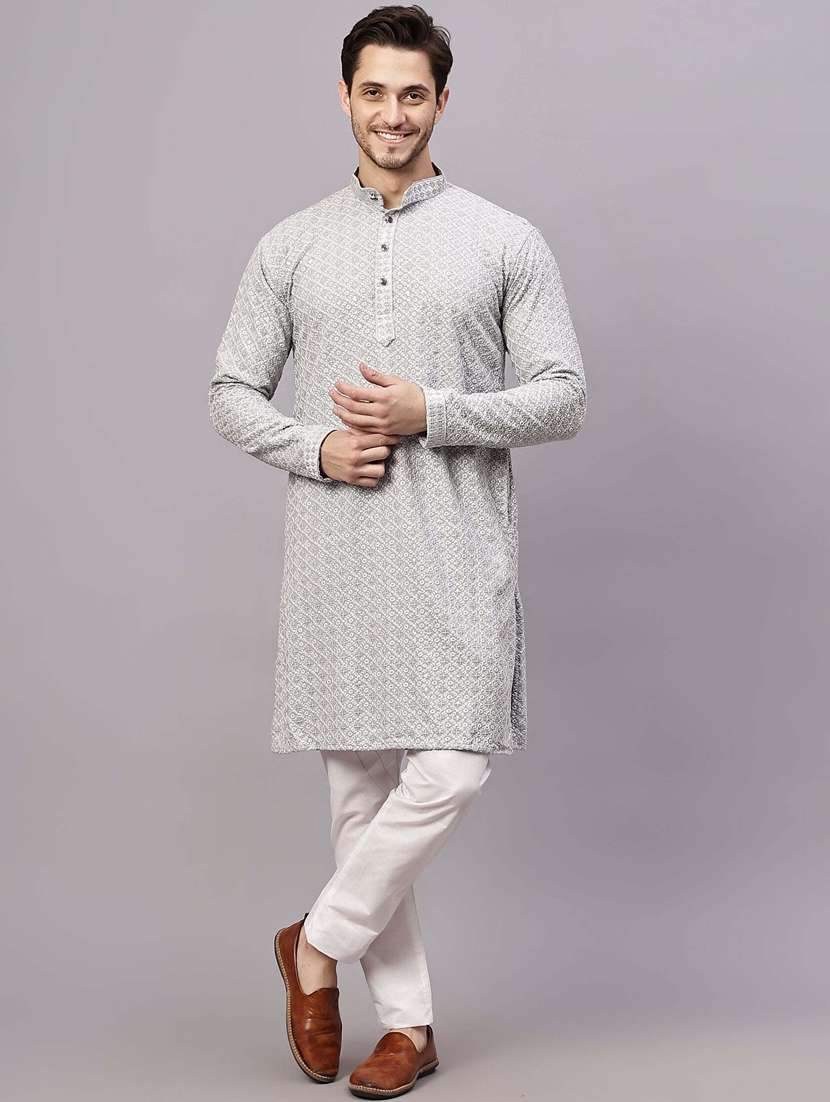 men embroidered long sleeves kurta - 21345515 - Zoom Image - 0