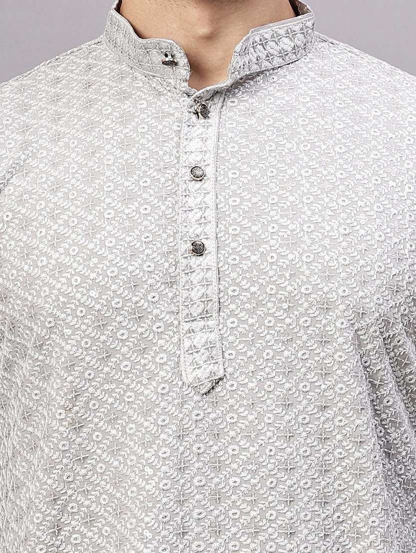 men embroidered long sleeves kurta - 21345515 - Standard Image - 5