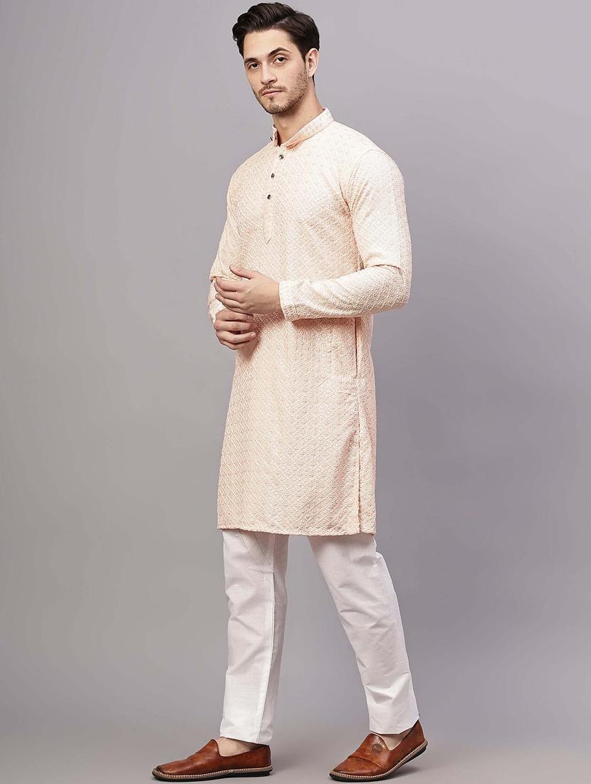 men embroidered long sleeves kurta - 21345519 - Standard Image - 3