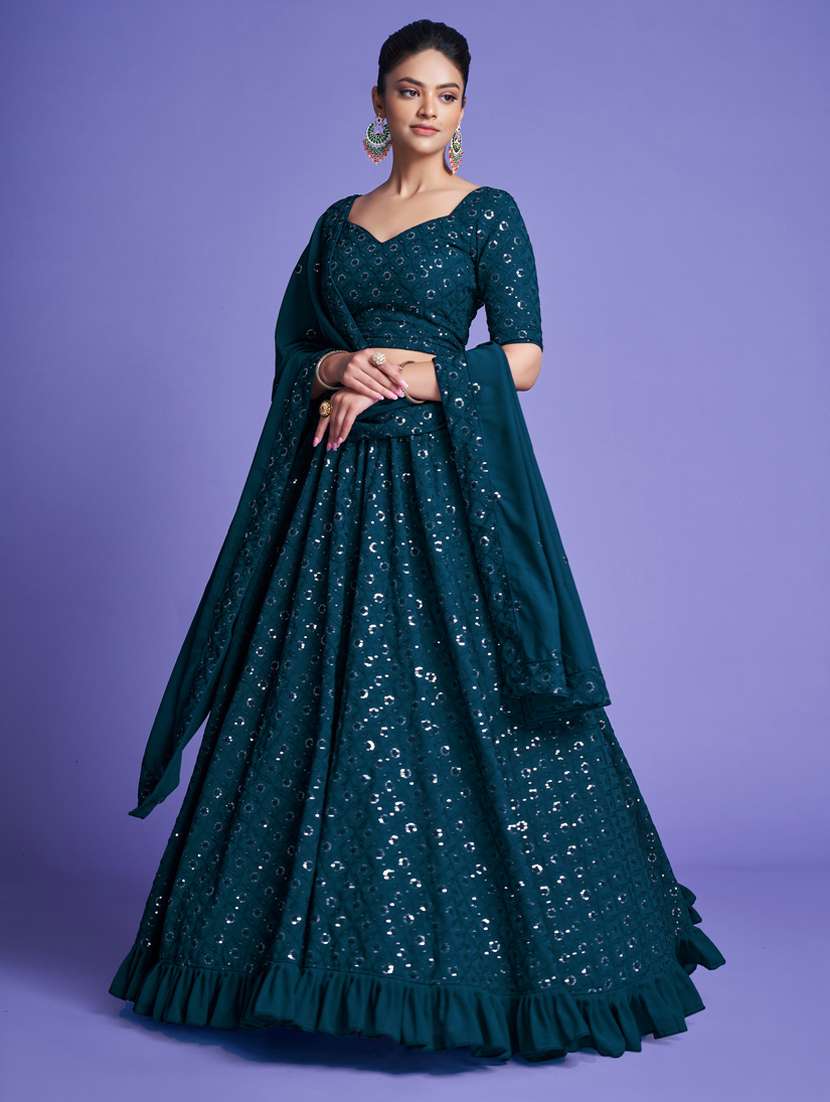 women semi-stitched lehenga choli with dupatta