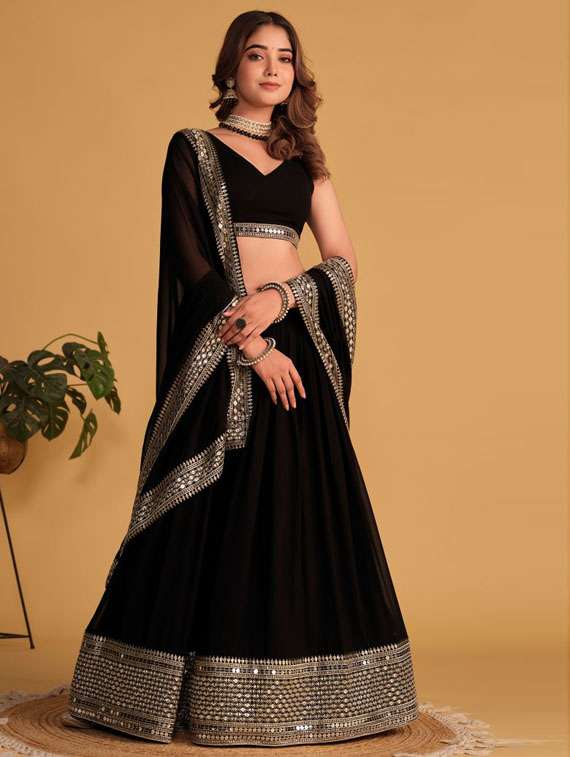 women semi-stitched lehenga choli with dupatta