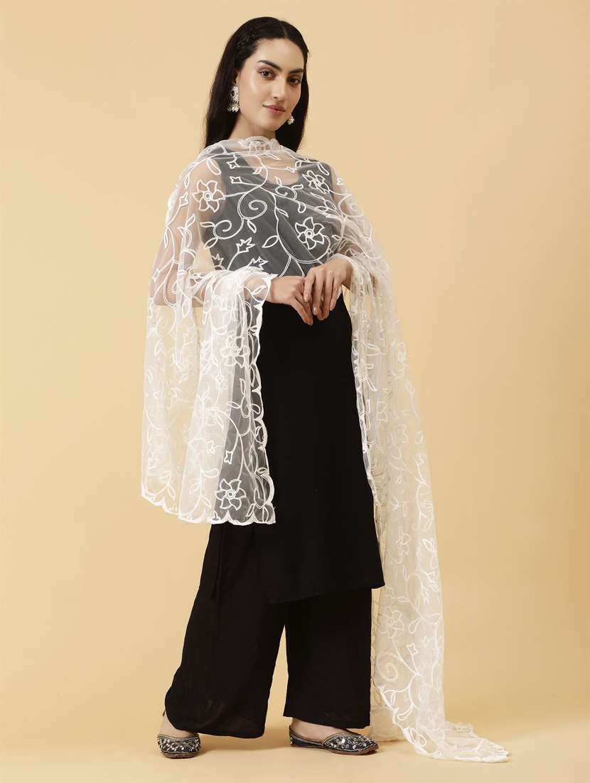 women embroidered dupatta