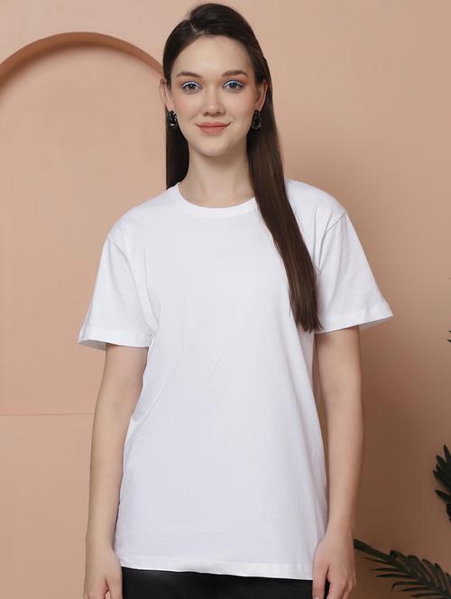 women solid short sleeves t-shirt - 21345843 - Standard Image - 0