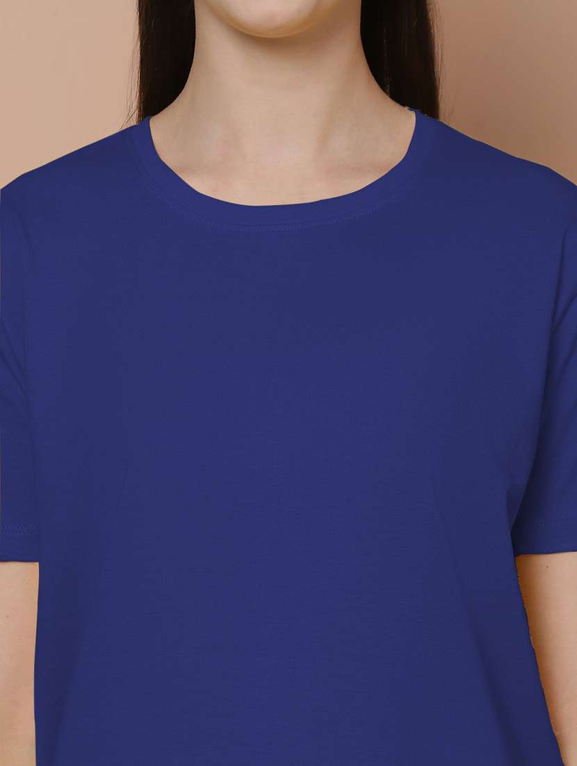 women solid short sleeves t-shirt - 21345846 - Standard Image - 5