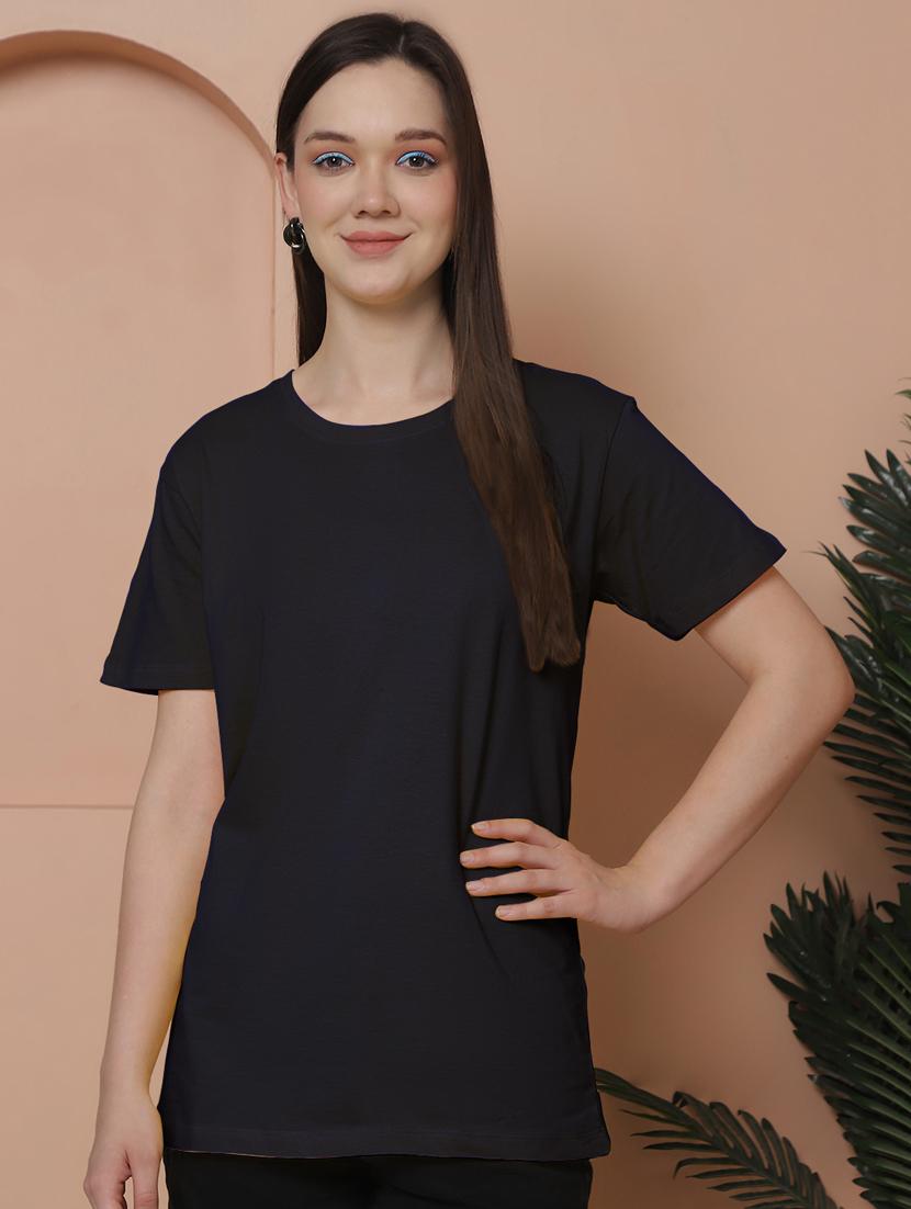 navy blue cotton plain tshirt