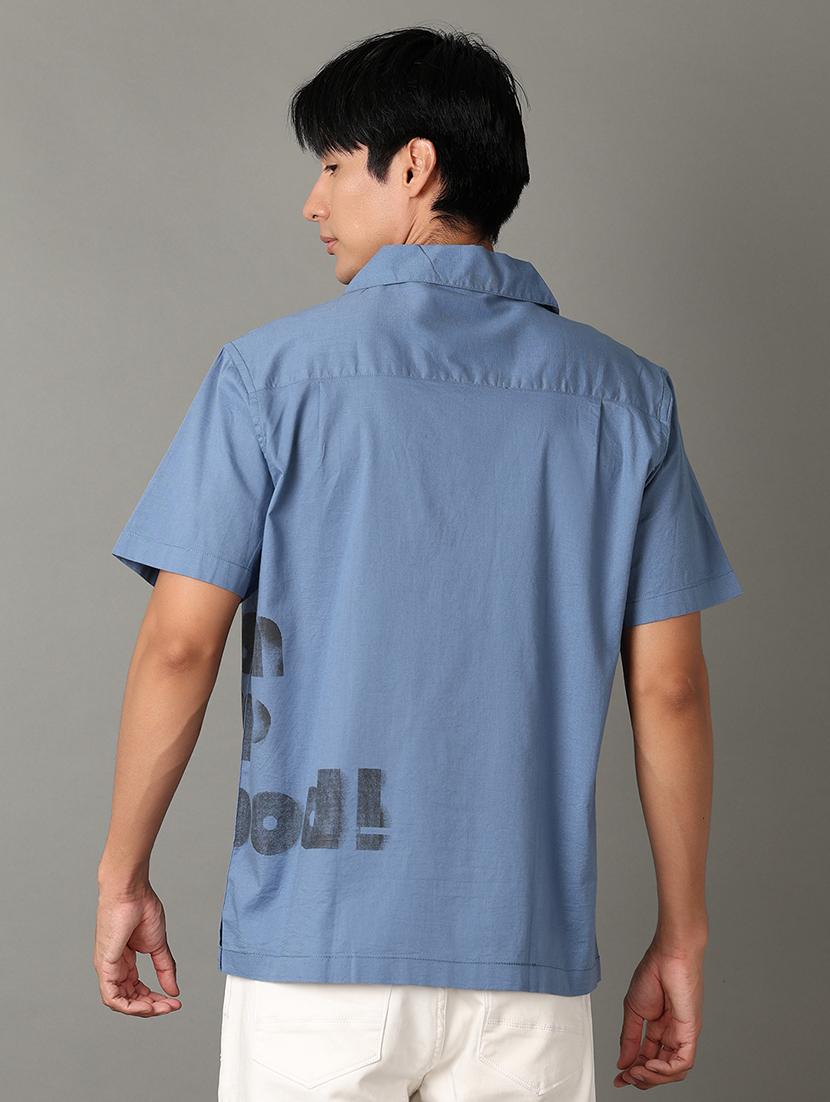 men printed collared short sleeves casual shirt - 21347261 - Standard Image - 3
