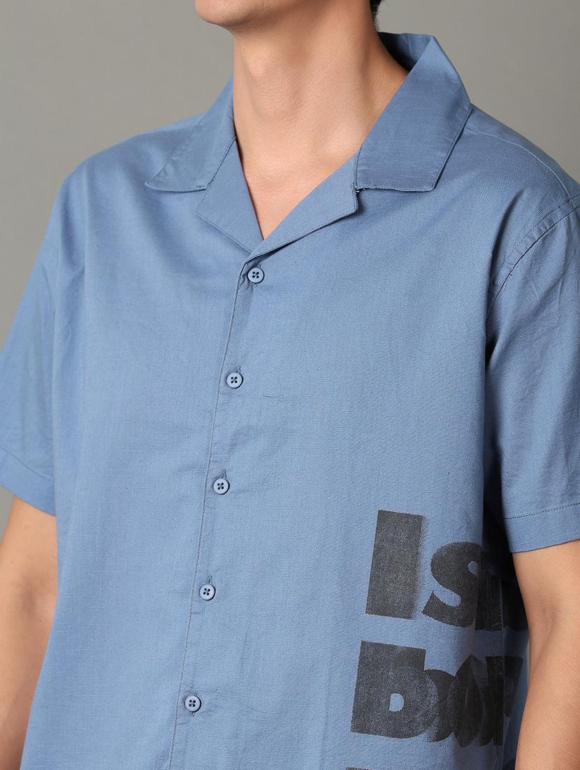 men printed collared short sleeves casual shirt - 21347261 - Standard Image - 5