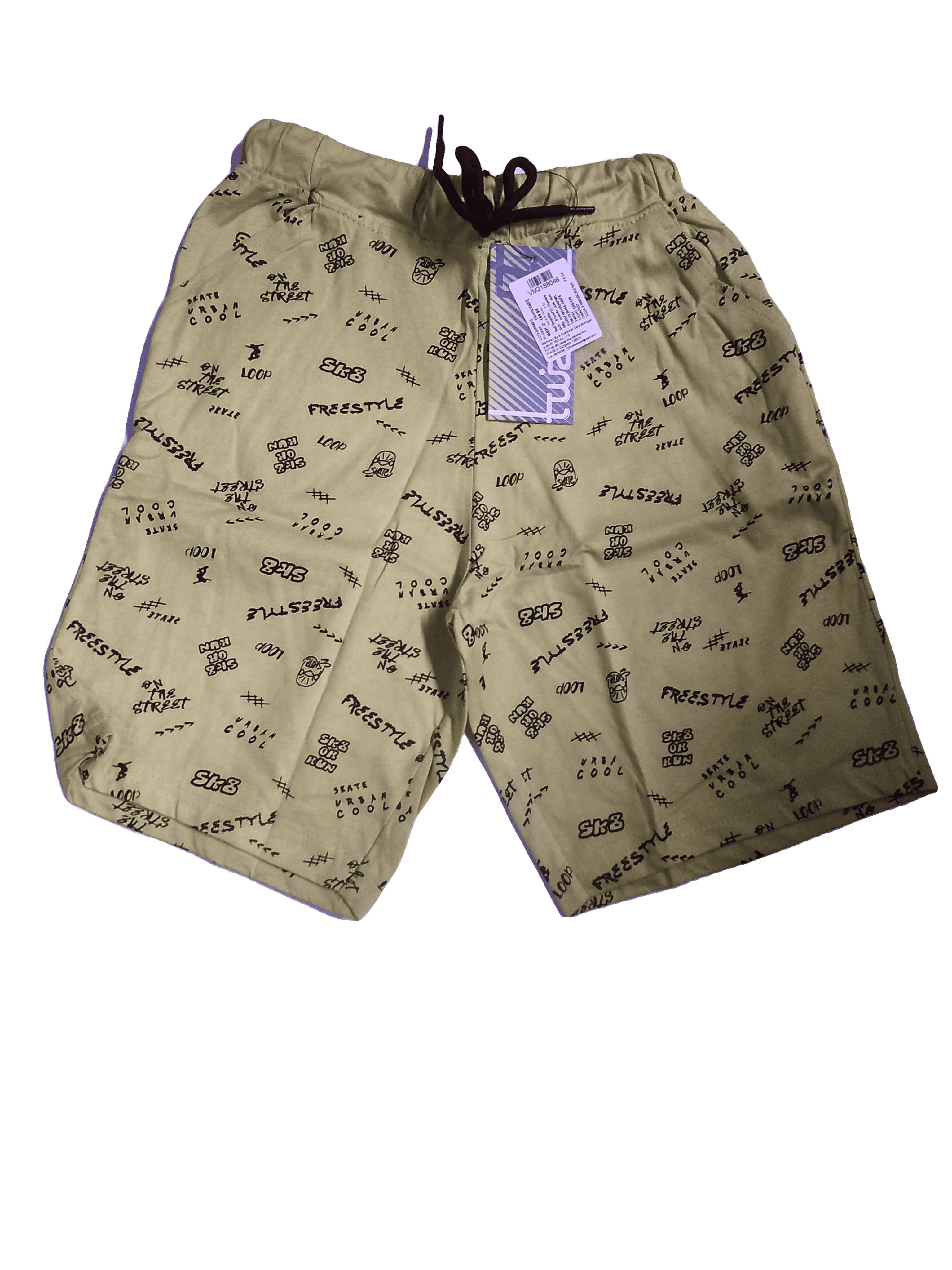 light green cotton single jersey shorts & three fourth - 21347334 -  Zoom Image - 0