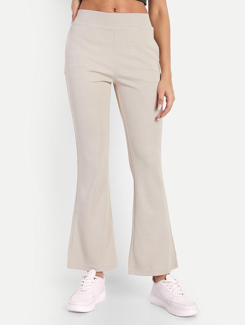 women mid-rise solid flat front trouser - 21347499 -  Standard Image - 0
