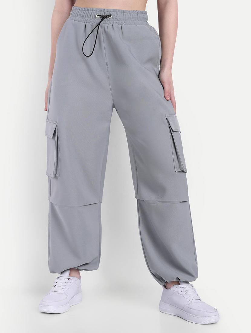 women grey cotton blend parachute pant - 21347638 - Zoom Image - 0