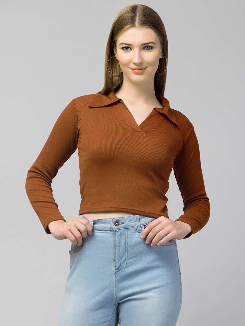 women pack of 2 solid crop tops - 21347751 -  Standard Image - 3