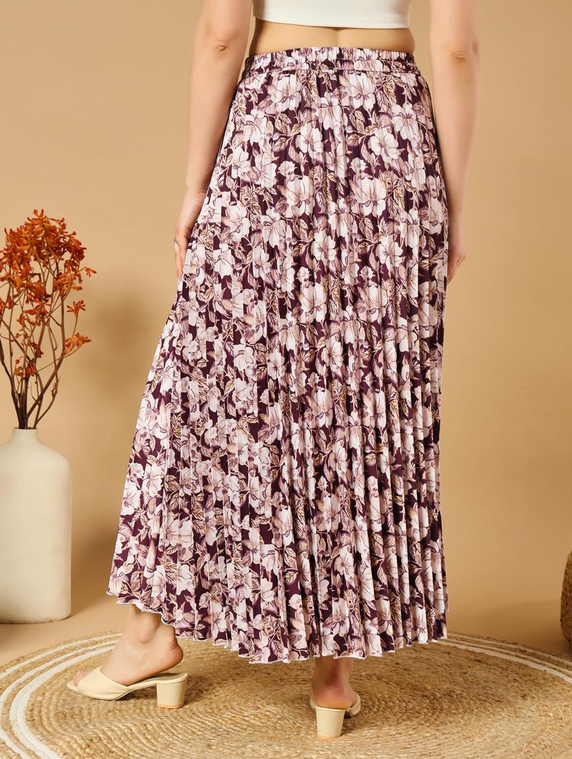 women printed high rise a-line skirt - 21347785 - Standard Image - 3