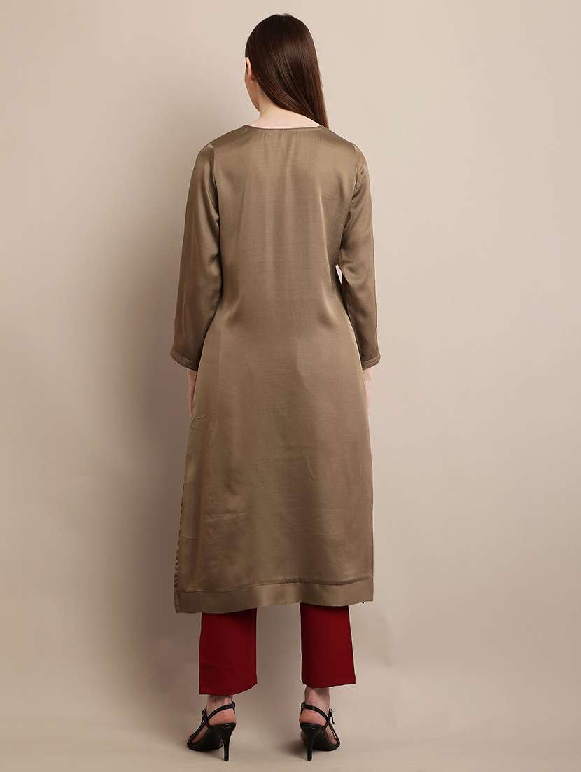 women embroidered long sleeve kurta pant with dupatta set - 21348221 -  Standard Image - 3