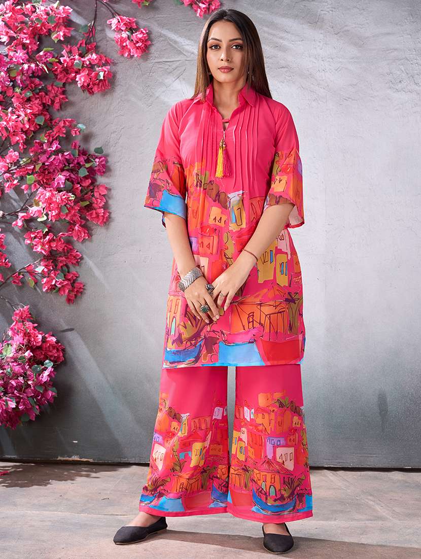 women pink printed co-ord set - 21348323 - Zoom Image - 0