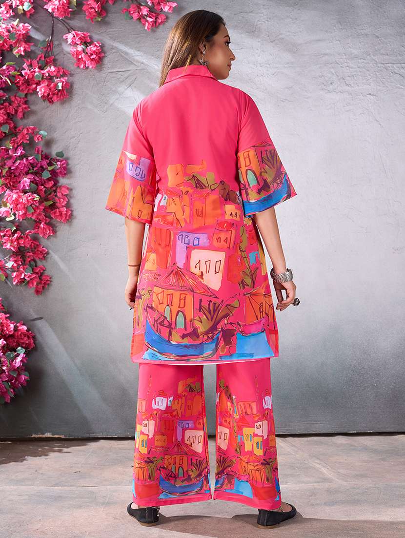 women pink printed co-ord set - 21348323 - Standard Image - 3
