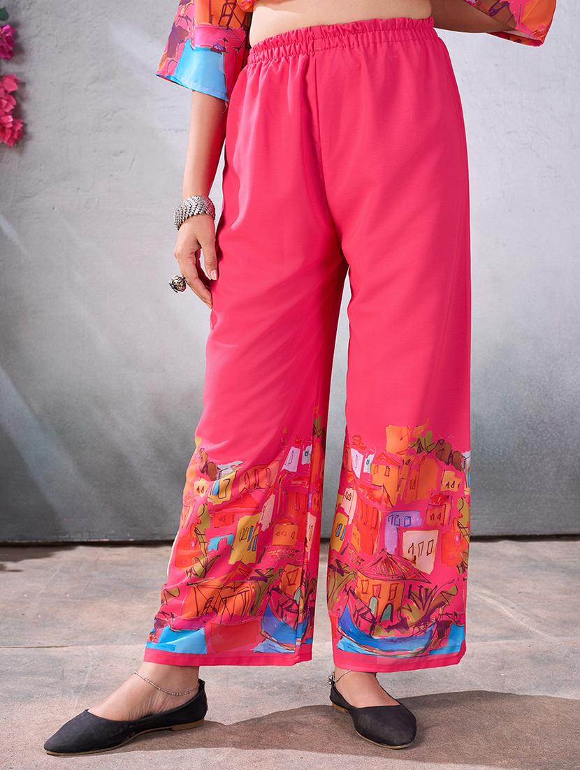 pink georgette coord set - 21348593 - Standard Image - 5