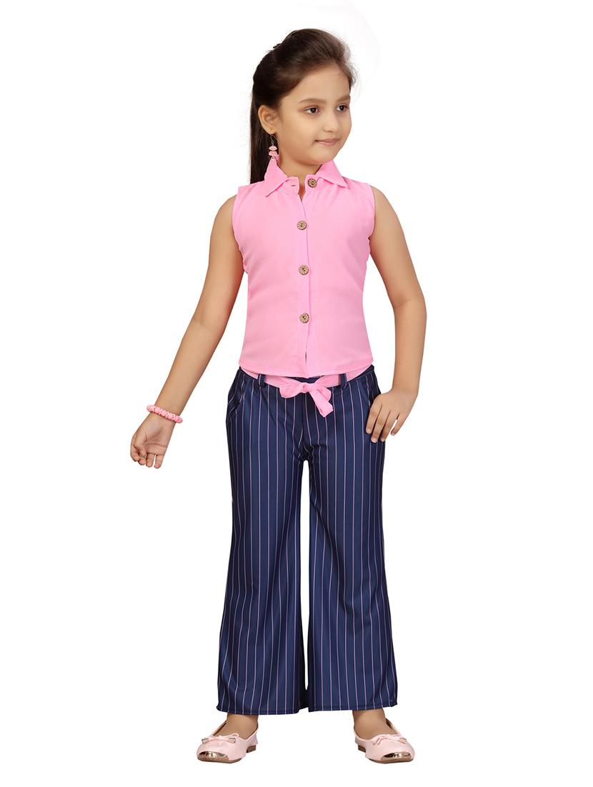 girls pink cotton blend twin set - 21348783 - Zoom Image - 0