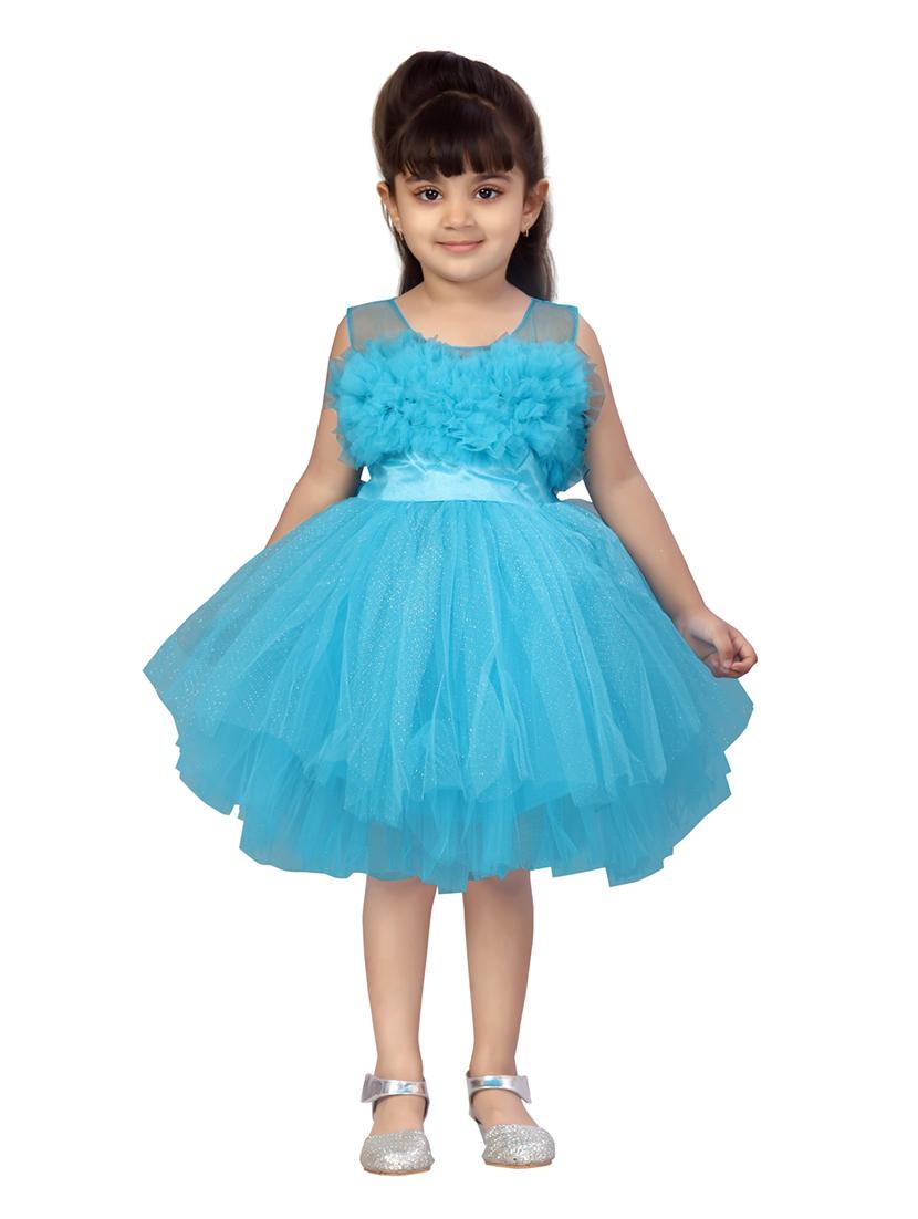 girls net fit and flare frock - 21348788 - Zoom Image - 0