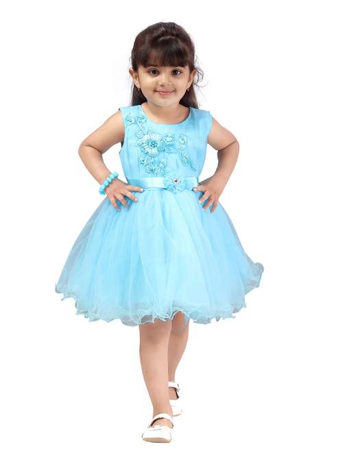 girls net fit and flare frock