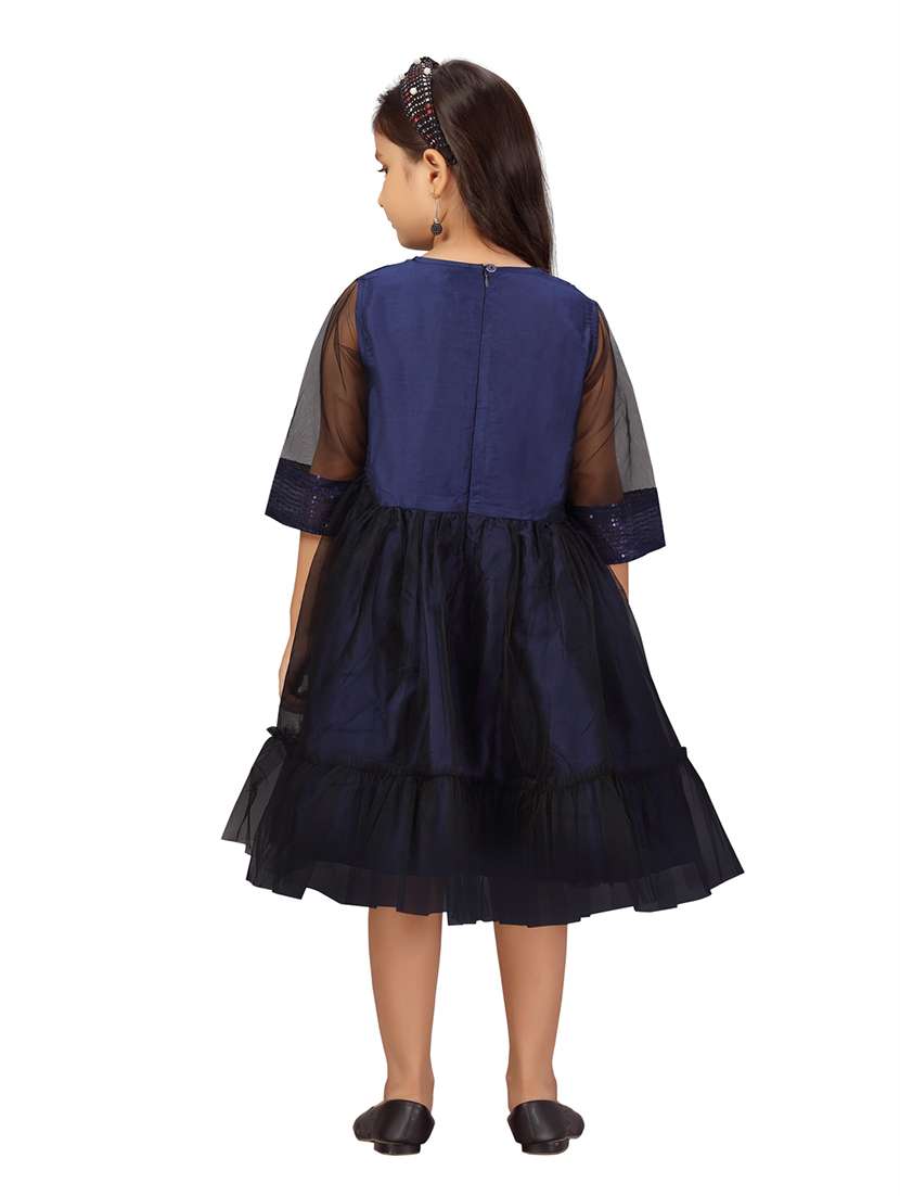 girls sequined fit and flare frock - 21348795 -  Standard Image - 3