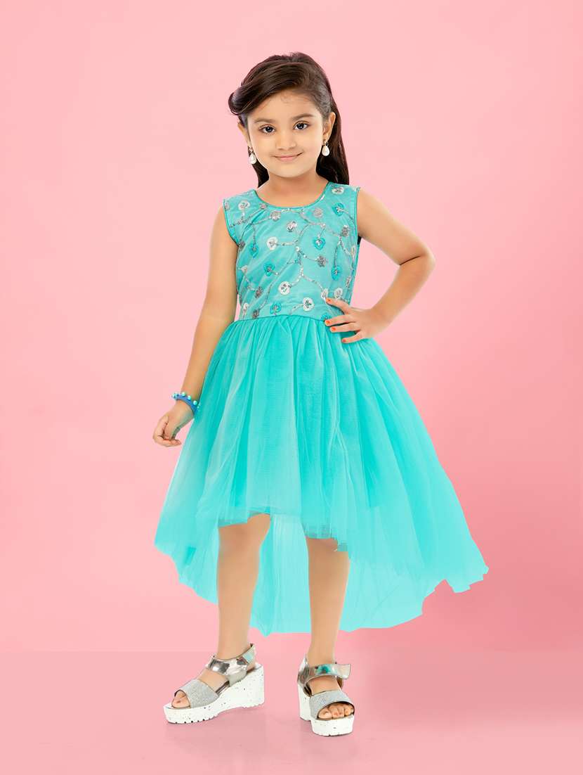 girls embroidered high low frock