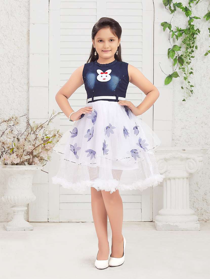 girls floral fit and flare frock - 21348817 - Zoom Image - 0