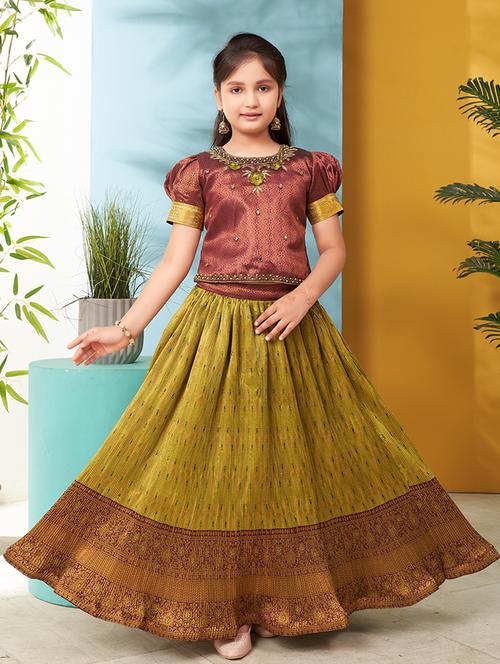 girls round neck lehenga choli - 21348867 - Standard Image - 0