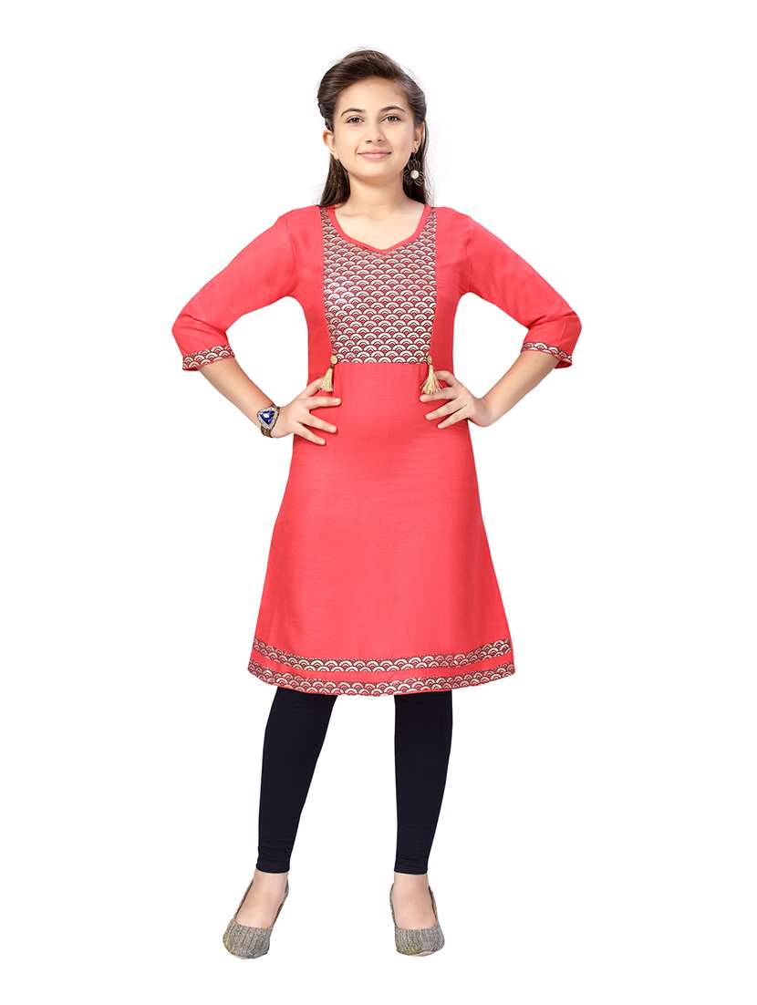 pink cotton kurta legging suit set - 21348914 - Zoom Image - 0