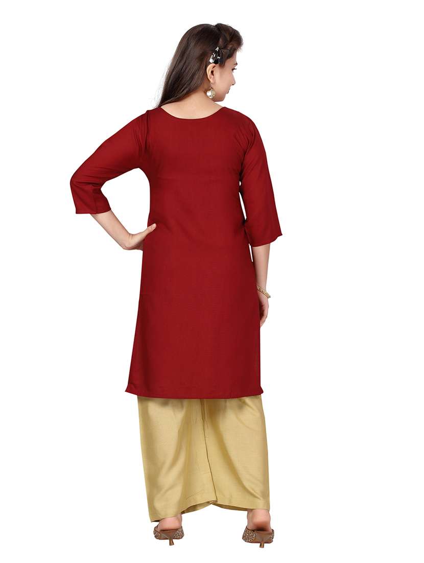 girls printed kurta palazzo suit set - 21348935 -  Standard Image - 3