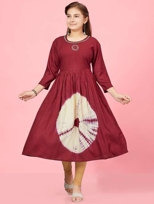 girls tie & dye cotton kurta legging set  - 21349056 -  Standard Image - 0