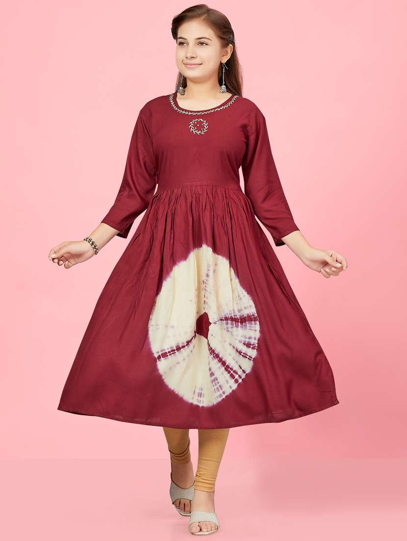 girls tie & dye cotton kurta legging set  - 21349056 -  Zoom Image - 0
