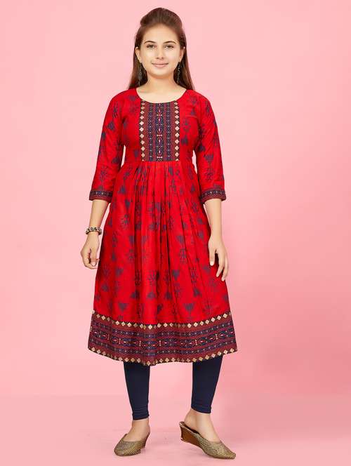 girls printed kurta legging set - 21349069 - Standard Image - 0