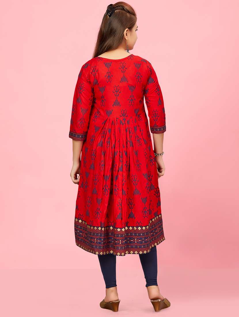 girls printed kurta legging set - 21349069 - Standard Image - 3