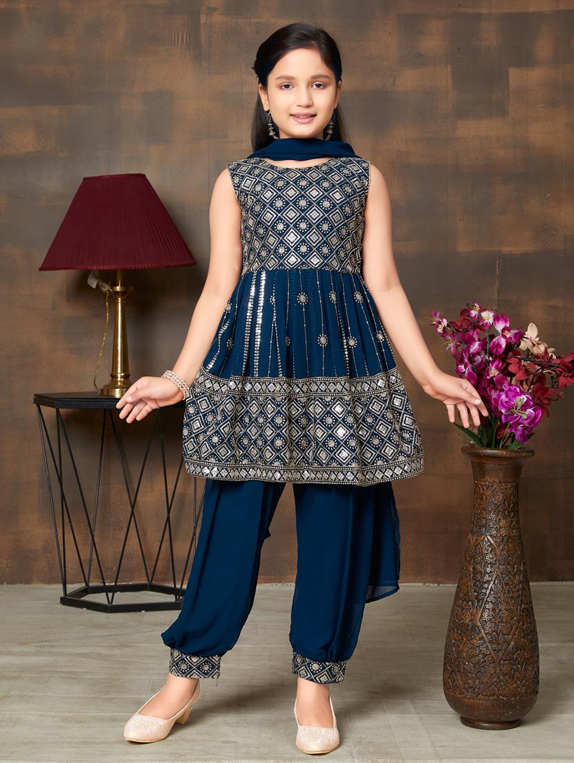 girls top and bottom ethnic wear sets - 21349093 - Standard Image - 3