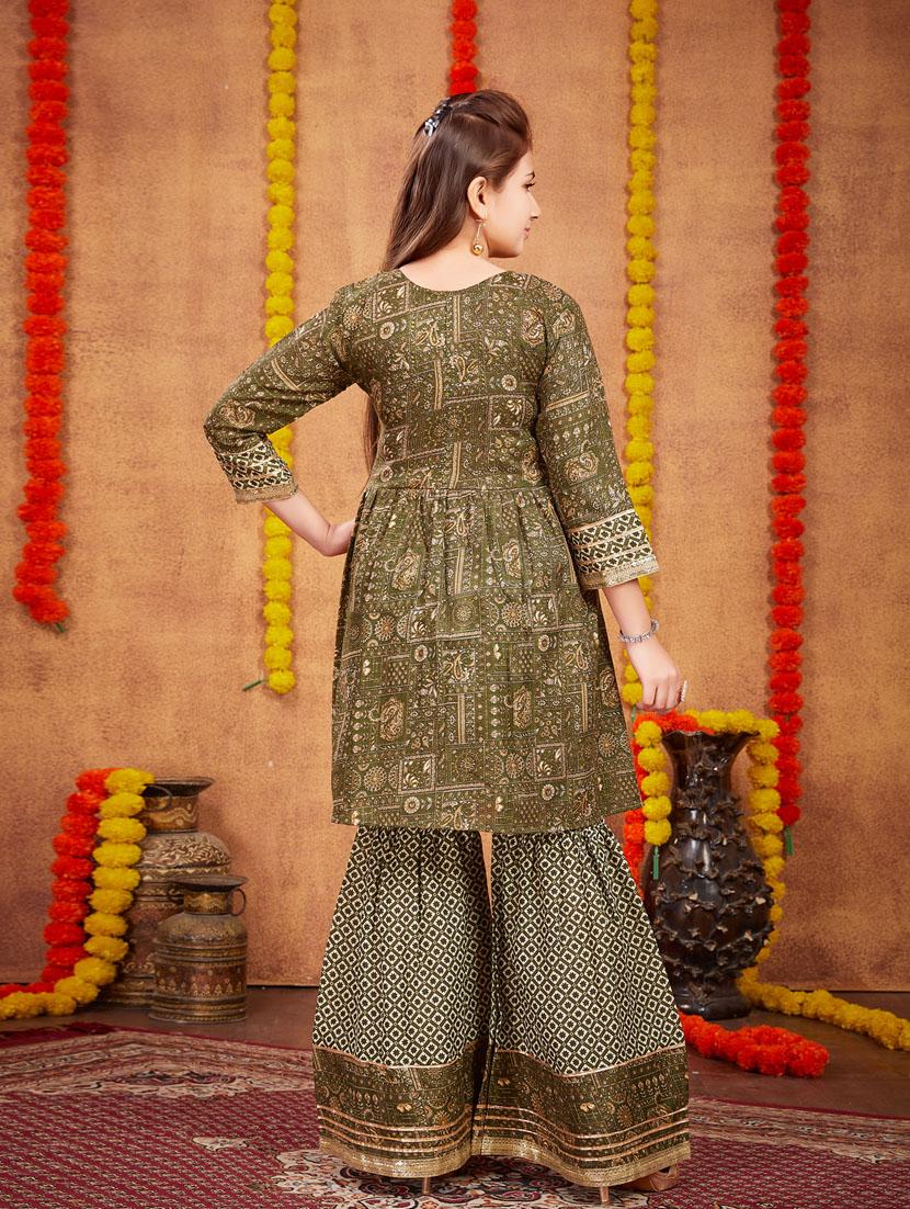 girls top and bottom ethnic wear sets - 21349153 - Standard Image - 3