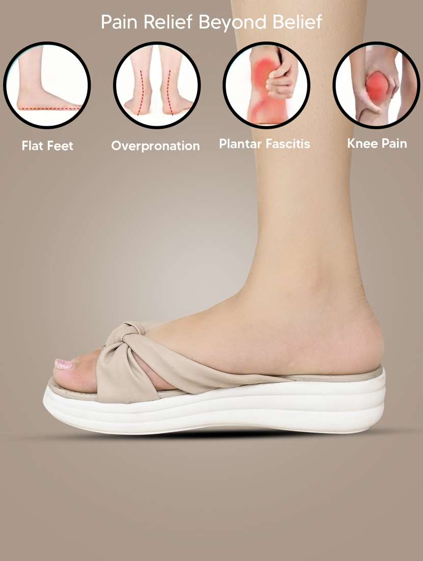 women beige slip on sandal - 21349426 -  Standard Image - 3
