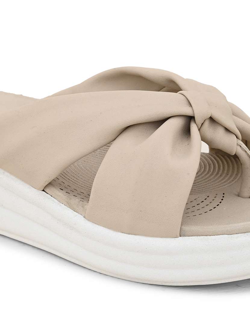 women beige slip on sandal - 21349426 -  Standard Image - 5