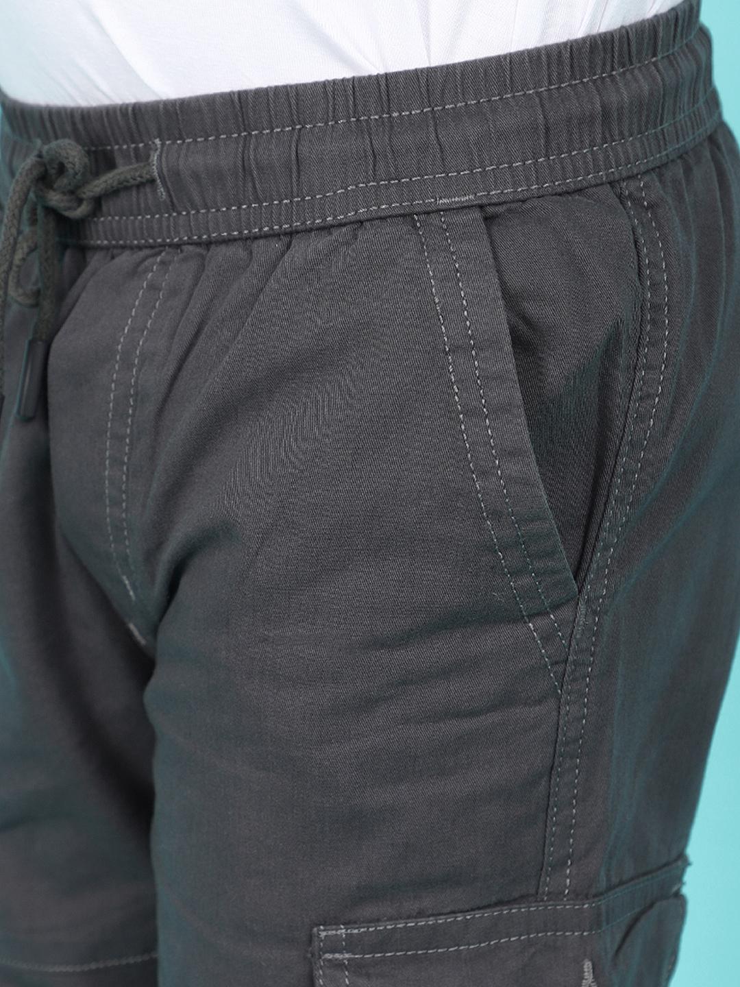 grey cotton solid cargo pants - 21349445 - Standard Image - 5