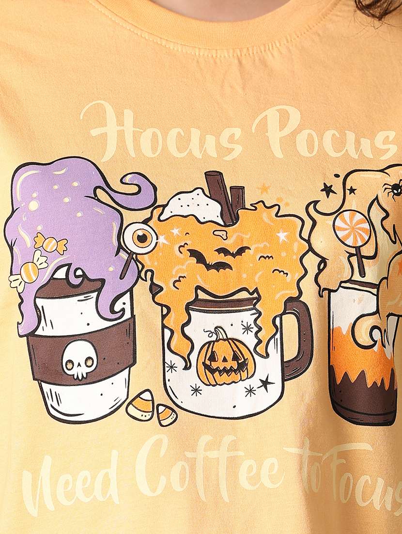 women peach printed crop t-shirt - 21349614 -  Standard Image - 5