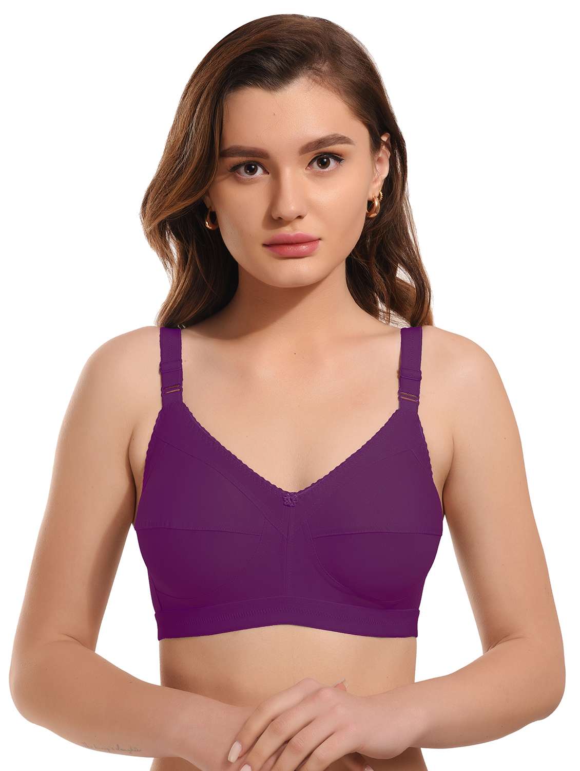 purple hosiery minimizer bra