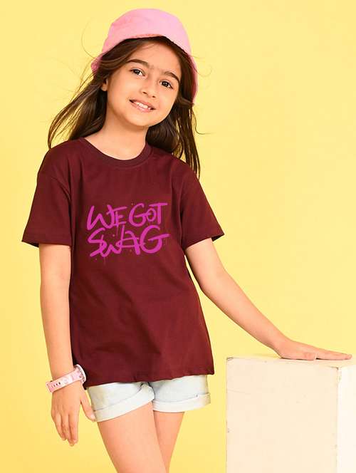 girls front print short sleeve tee - 21349926 - Standard Image - 0