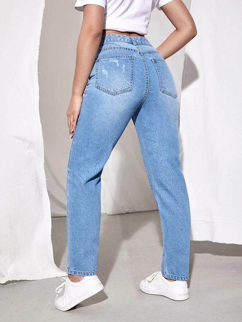 light blue high rise full length denim jean - 21350190 - Standard Image - 3