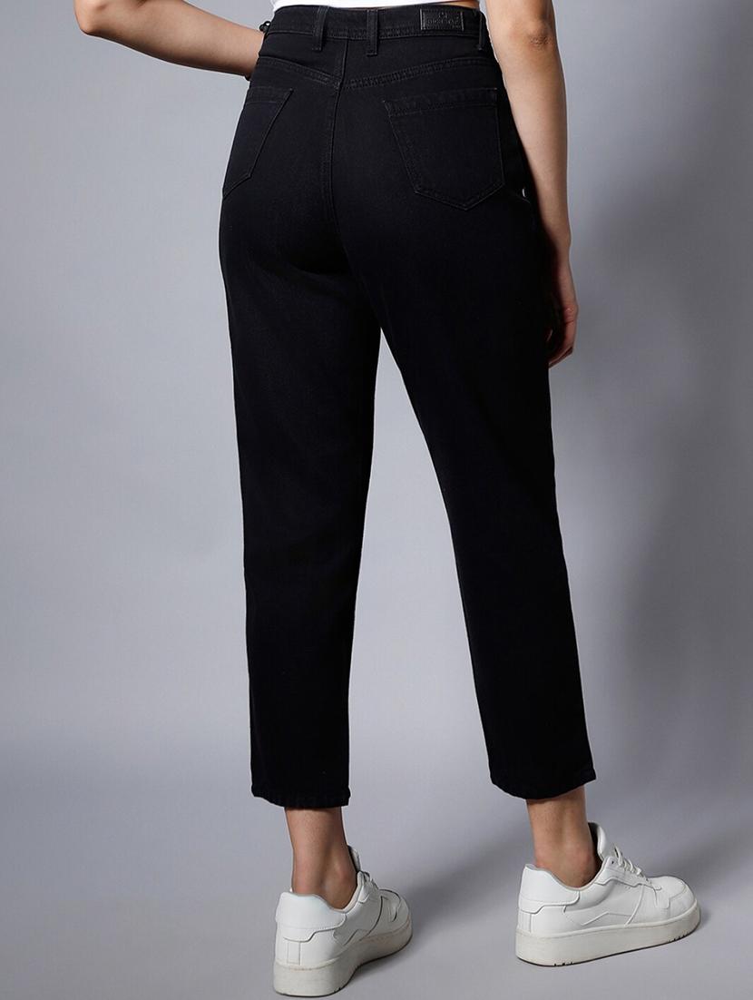 black solid high rise denim jean - 21350192 - Standard Image - 3