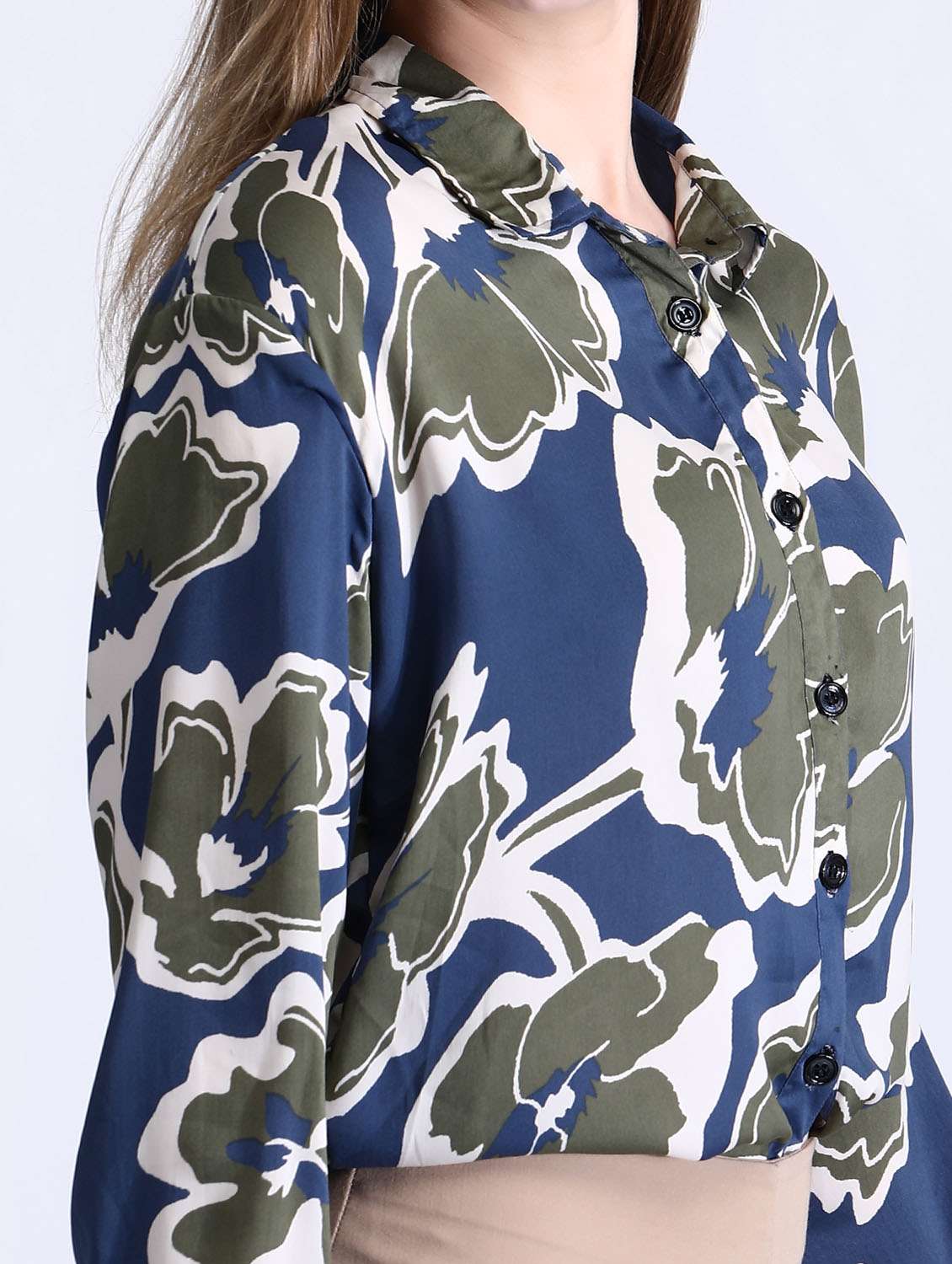 navy blue floral printed regular shirt - 21350220 - Standard Image - 5