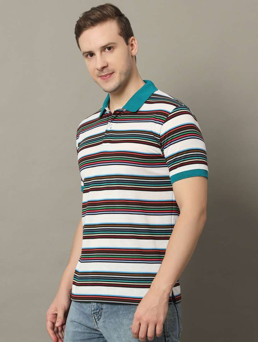 men striped polo t-shirt