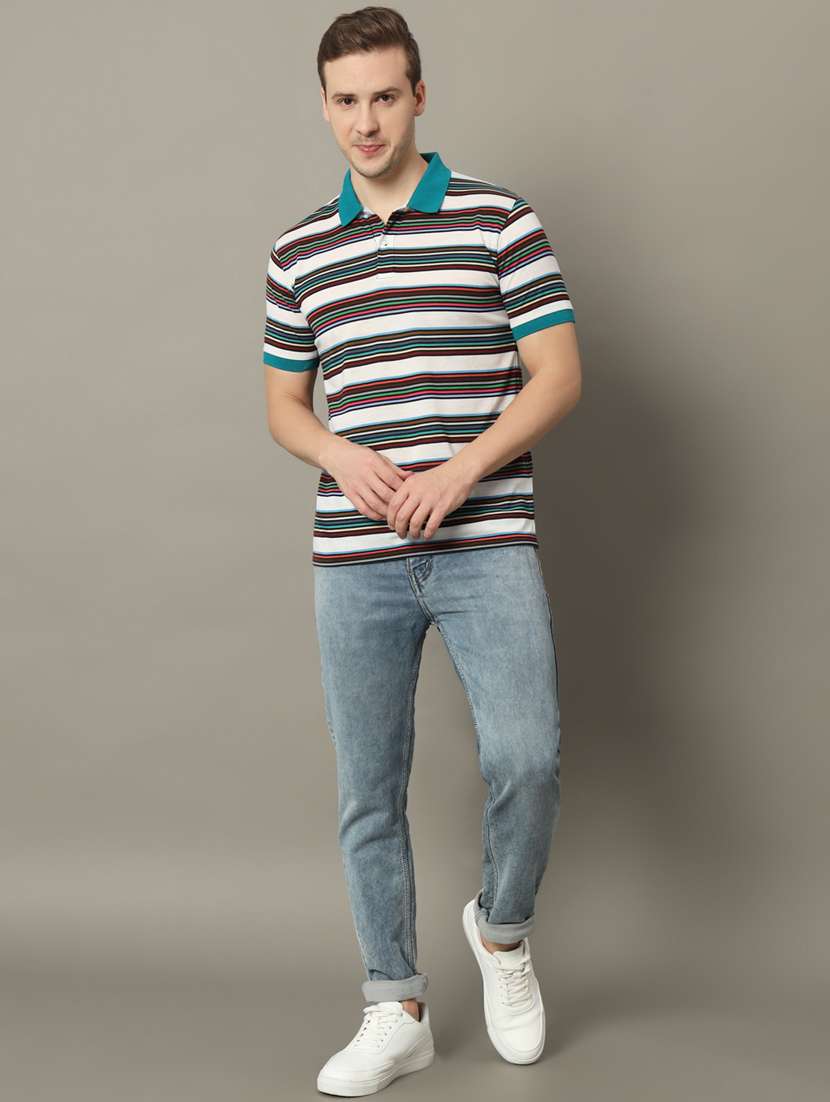 men striped polo t-shirt - 21350390 -  Standard Image - 3