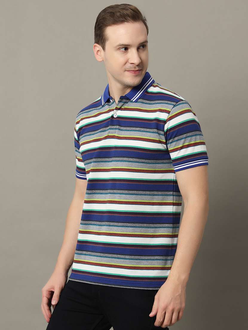 men striped polo t-shirt