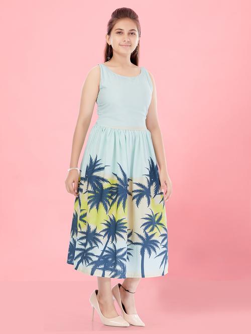 girls round neck printed frock - 21350528 - Standard Image - 0
