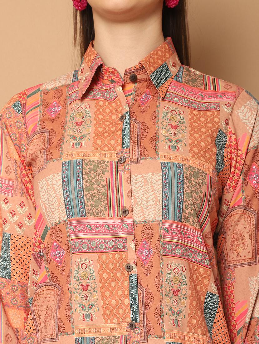 women printed shirt and trouser co-ord set - 21350592 - Standard Image - 5